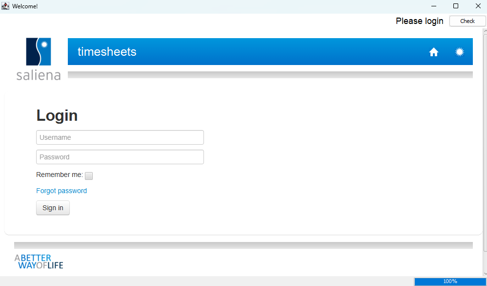 Login to PC application