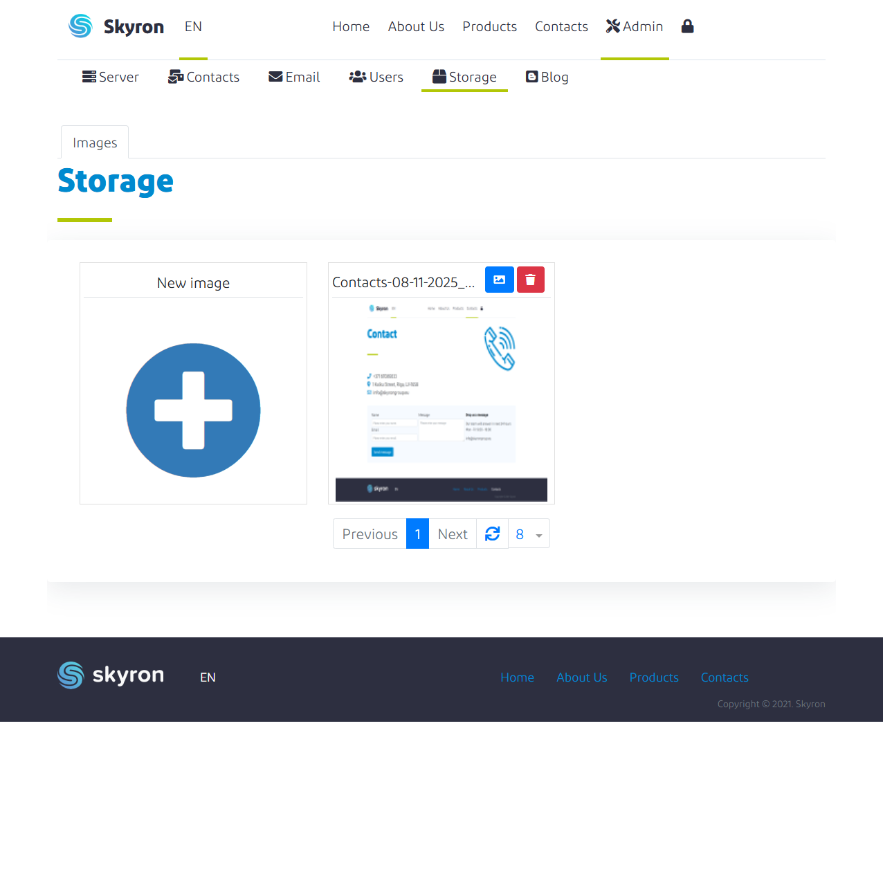 Admin images in storage